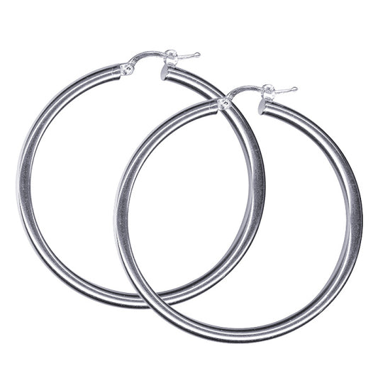 STERLING SILVER LARGE BARREL HOOPS