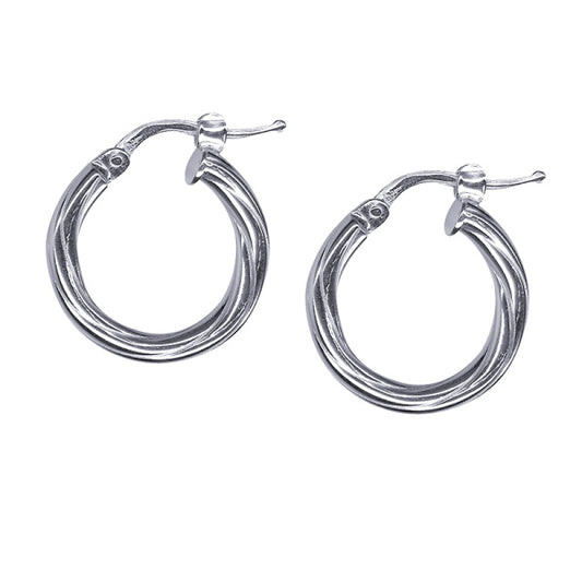 STERLING SILVER SMALL TWIST HOOPS