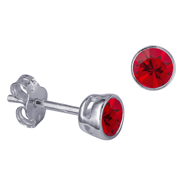 STERLING SILVER JULY BIRTHSTONE STUDS