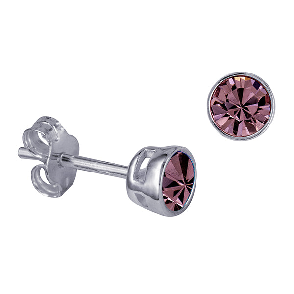 STERLING SILVER JUNE BIRTHSTONE STUDS