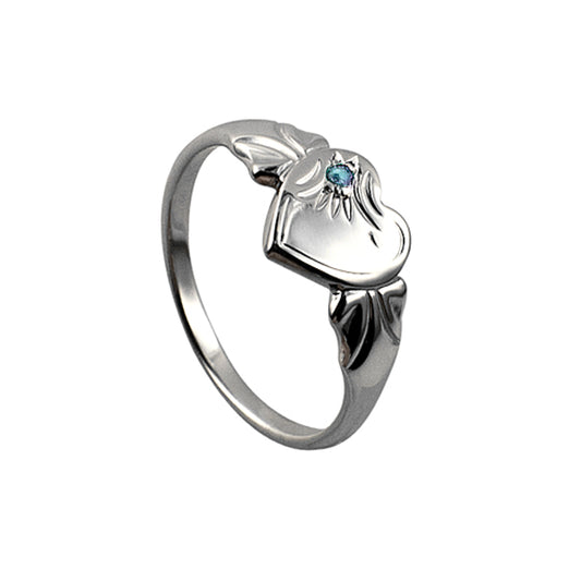 STERLING SILVER MARCH SIGNET RING