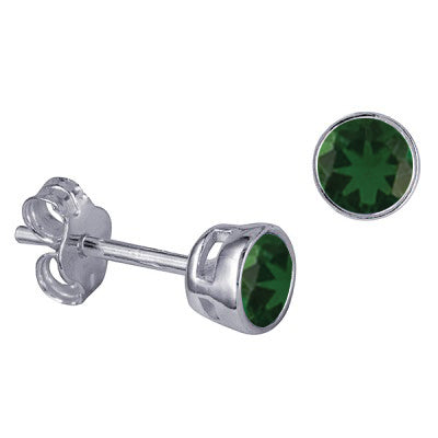 STERLING SILVER MAY BIRTHSTONE STUDS