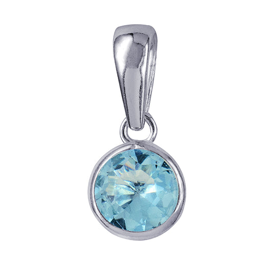 STERLING SILVER MARCH BIRTHSTONE NECKLACE