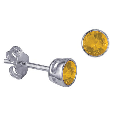 STERLING SILVER NOVEMBER BIRTHSTONE STUDS