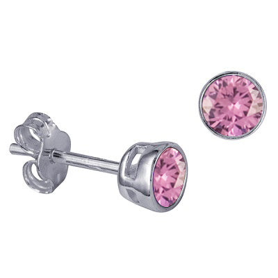 STERLING SILVER OCTOBER BIRTHSTONE STUDS