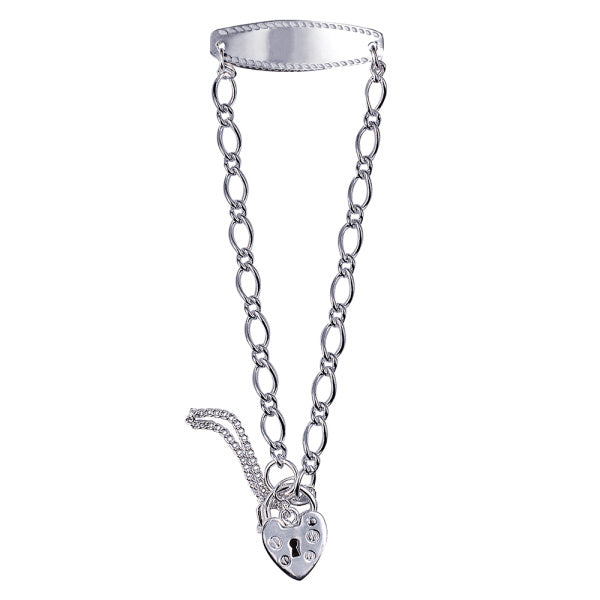 STERLING SILVER BABY ID PADLOCK BRACELET