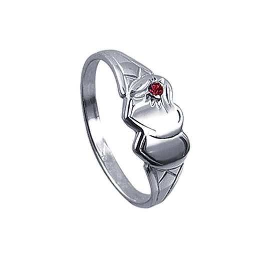 STERLING SILVER RUBY SIGNET RING