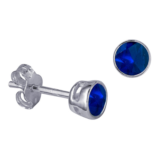 STERLING SILVER SEPTEMBER BIRTHSTONE STUDS