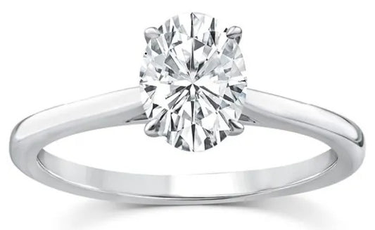 9CT WHITE GOLD OVAL LAB DIAMOND RING