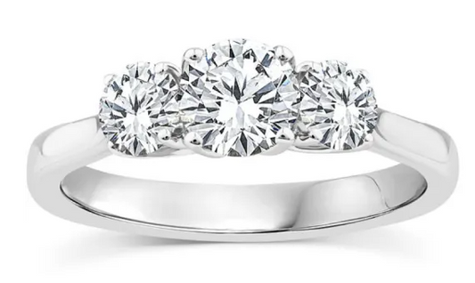 9CT WHITE GOLD TRILOGY LAB DIAMOND RING
