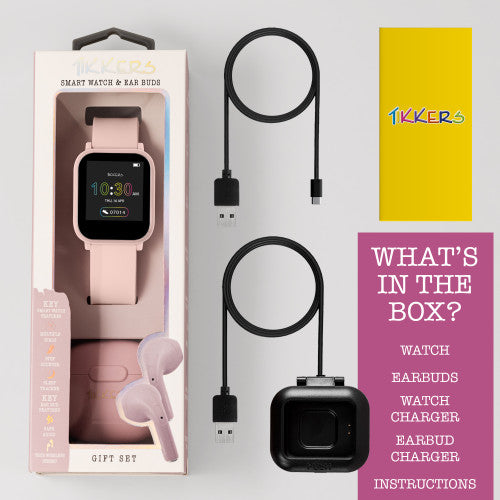 TIKKERS TEEN SMART WATCH & EAR BUDS GIFT SET