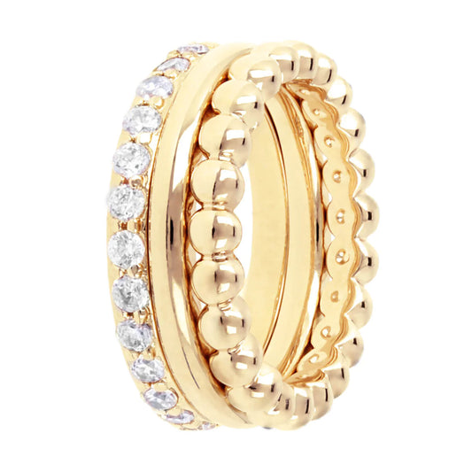 BRONZALLURE 3 BAND GOLD RING