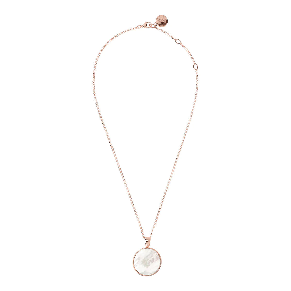 BRONZALLURE ROSE GOLD + MOTHER OF PEARL NECKLACE