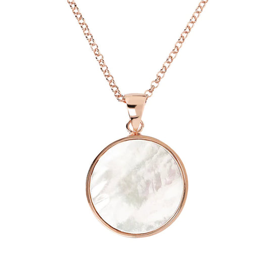 BRONZALLURE ROSE GOLD + MOTHER OF PEARL NECKLACE