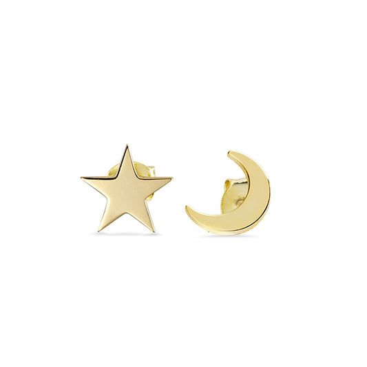 GOLD STAR + MOON STUDS