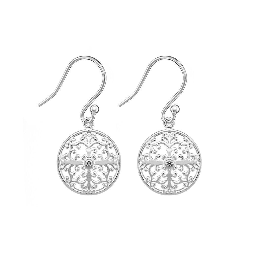 STERLING SILVER FILIGREE DROP EARRINGS