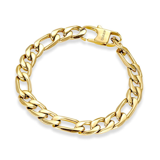 GOLD FIGARO LINK MEN'S BRACELET