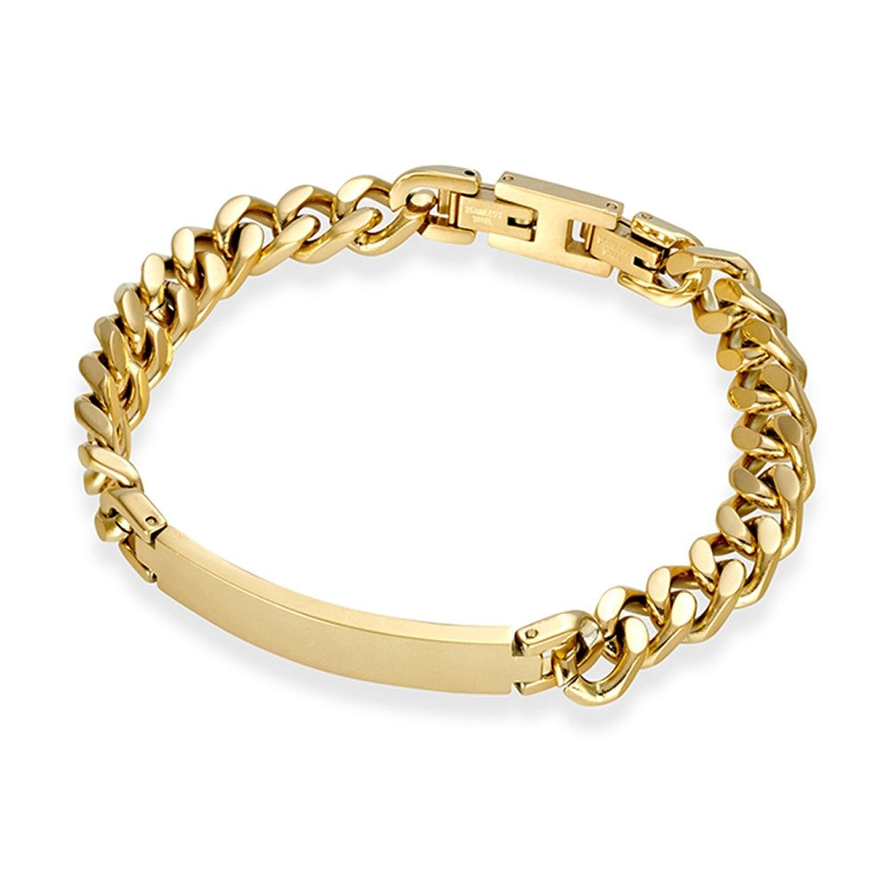 GOLD CURB ID BRACELET