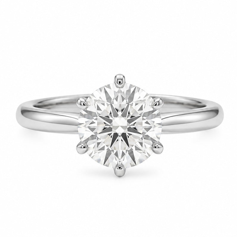 9CT WHITE GOLD LAB DIAMOND RING