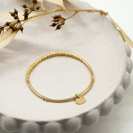 YELLOW GOLD PLATED INITIAL BRACELET
