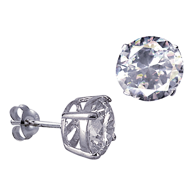 STERLING SILVER ROUND CZ STUDS