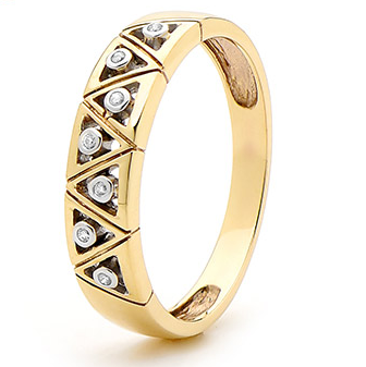 9CT GOLD DIAMOND DRESS RING