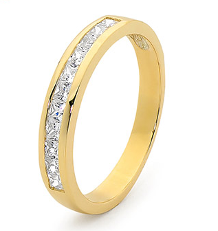 9CT GOLD CUBIC ZIRCONIA BAND