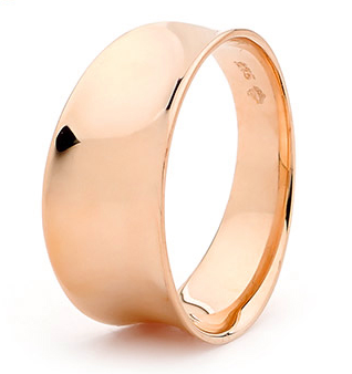 9CT ROSE CONCAVE RING