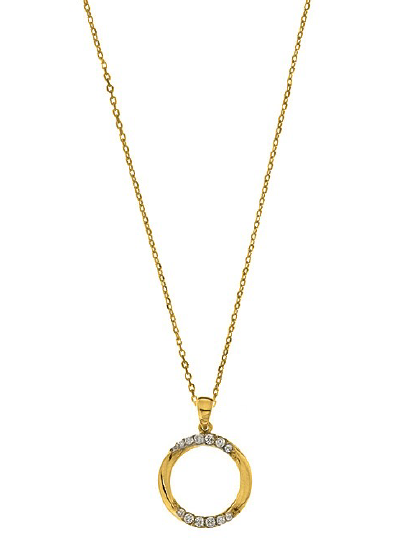 GOLD OPEN CIRCLE CZ NECKLACE