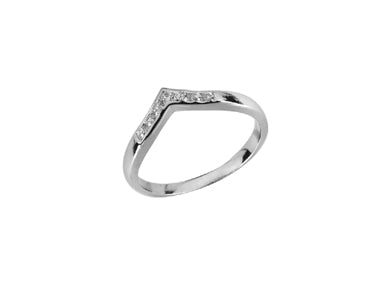 STERLING SILVER CZ V RING
