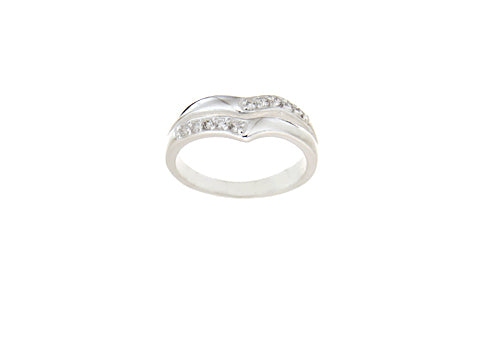 STERLING SILVER DOUBLE V CZ RING