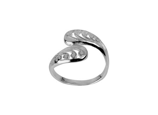 STERLING SILVER OVERLAPPING FANCY RING