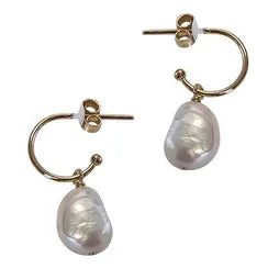 GOLD PEARL DROP EARRINGS