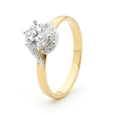 9CT GOLD CZ ENGAGEMENT RING