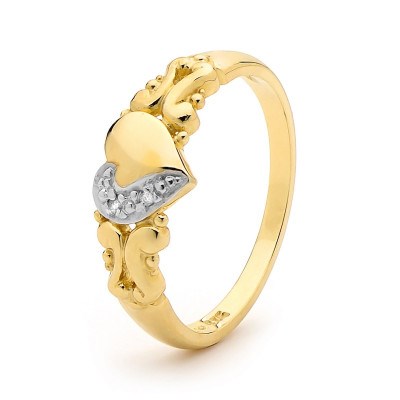 9CT GOLD HEART RING