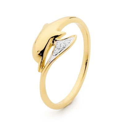 9CT GOLD DOLPHIN RING