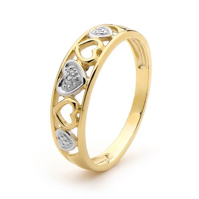 9CT GOLD HEART RING