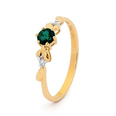 9CT GOLD EMERALD RING