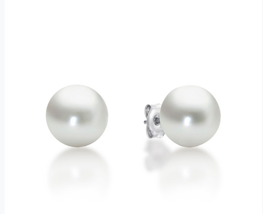 STERLING SILVER 9MM PEARL STUDS