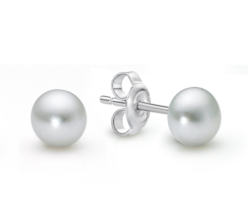 STERLING SILVER 4MM PEARL STUDS