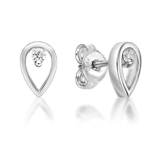 STERLING SILVER CZ PEAR STUDS