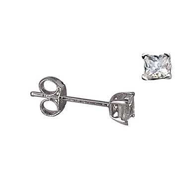 STERLING SILVER SQUARE CZ STUDS