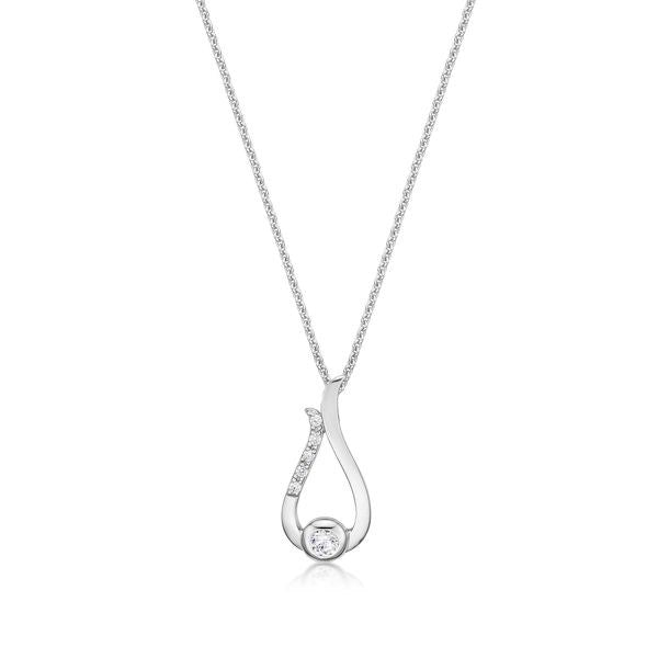 STERLING SILVER CZ TEAR NECKLACE