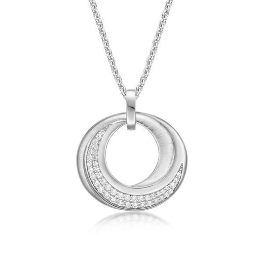 STERLING SILVER CZ MOON NECKLACE
