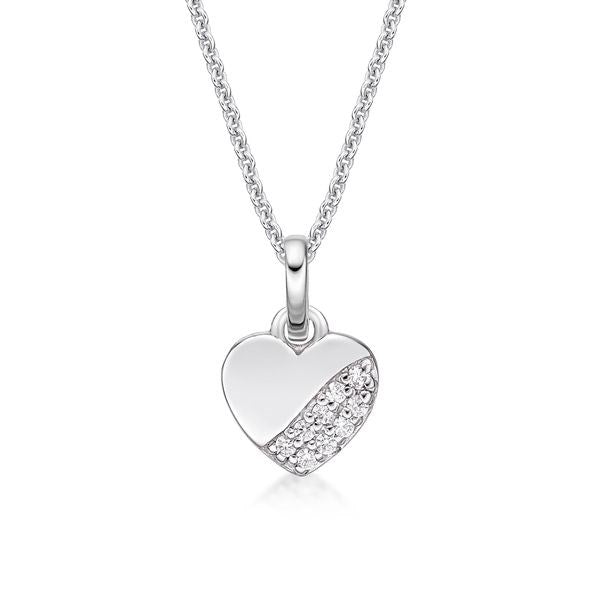 STERLING SILVER CZ HEART NECKLACE