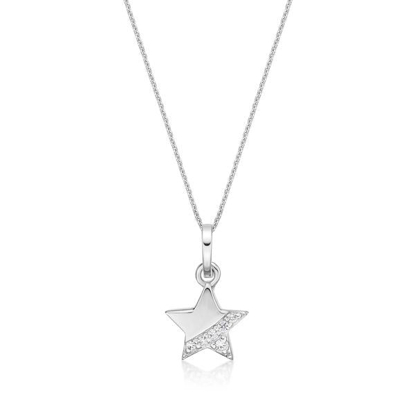 STERLING SILVER CZ STAR NECKLACE