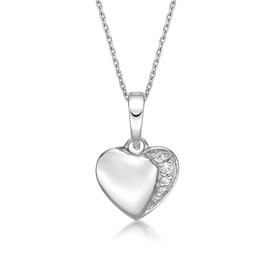 STERLING SILVER CZ HEART NECKLACE