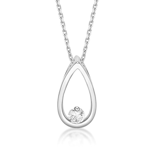 STERLING SILVER CZ NECKLACE