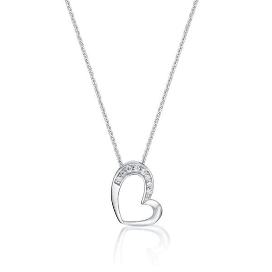 STERLING SILVER CZ HEART NECKLACE