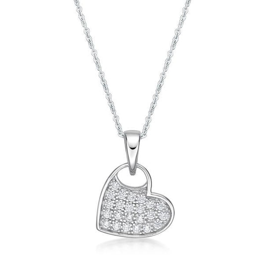 STERLING SILVER CZ HEART NECKLACE
